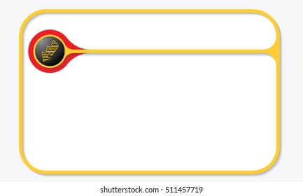 Vector text box for your text and flash symbol