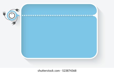 Vector text box for your text and power button