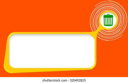 Vector text box for your text with spirals and trashcan