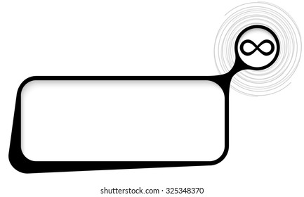 Vector text box for your text with spirals and infinity symbol