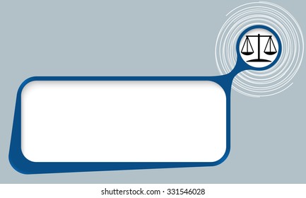 Vector text box for your text with spirals and justice symbol