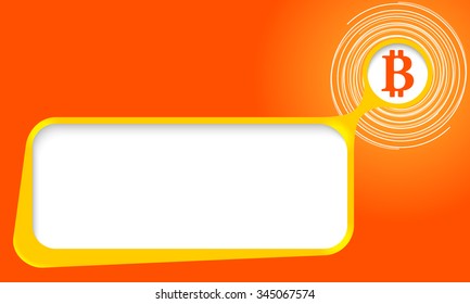 Vector text box for your text with spirals and bit coin symbol