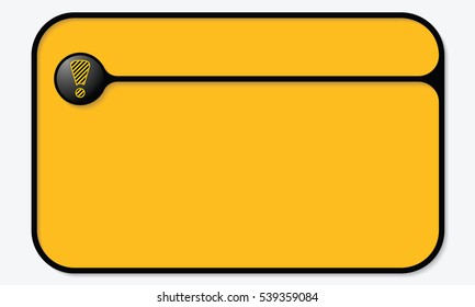 Vector text box for your text with striped exclamation mark