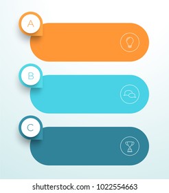 Vector Text Boxes With 3D Arrow Point Marker Steps A B C
