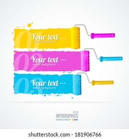 Vector text boxes, modern infographics, icon and marker