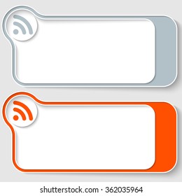 Vector text boxes for your text with feed icon