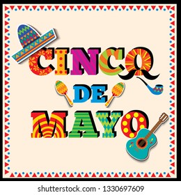 Vector text of Cinco de mayo design lettering.