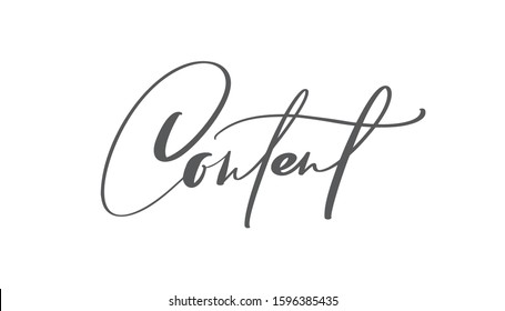 Vector text Content. illustration logo for social media, mobile apps. Blogging sign, design template, modern trend design illustration.