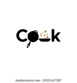 Vector text Cooking logotype logo design icon suitable for restaurant food businesses element vector