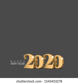 Vector text Design 2020. gold 3d numbers. Happy new year template greeting card.