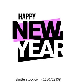 Vector text Design 2020. Happy new year template greeting card.