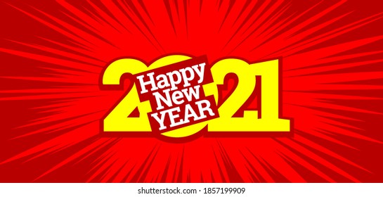 Vector text Design 2021. 3d numbers. Happy new year template greeting card.