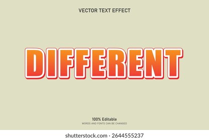 Vector text Different 3d editable text effect