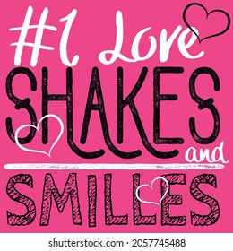 vector text different fonts love, smoothies, smiles