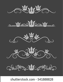 Vector text dividers with crown