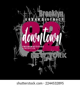 vector text downtown with abstract background design