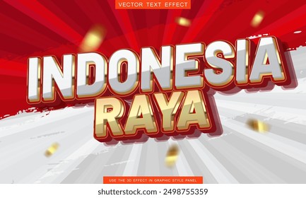 Vector text effect banner indonesian independence day