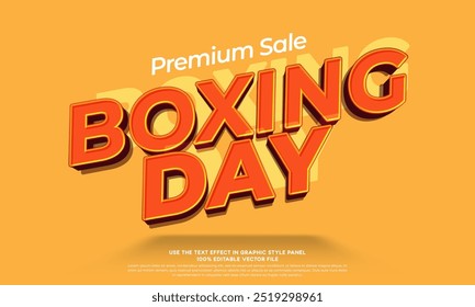 Dia da caixa de efeito de texto vetorial com fundo em negrito. Oferta especial boxe dia fundo vetor design ilustração