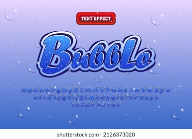 vector text effect bubble design with bubbly water texture