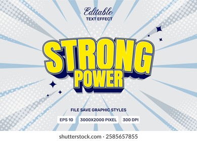 vector Text Effect editable, Strong Power premium Template.