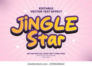 Vector Text Effect Jingle Star Editable Text