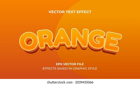 vector text effect. orange concept. eps file