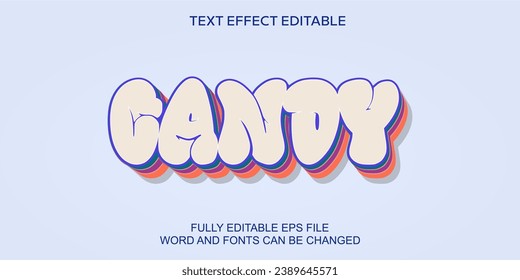 VECTOR TEXT EFFECT TRENDY CANDY