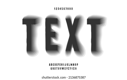 Vector text font 3d style black color modern typography for infographics, motion graphics, video, promotion, decoration, logotype, party poster, t shirt, book, animation, banner. 10 eps