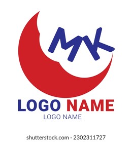 vector text fonts mk logo design
