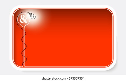 Vector text  frame and ampersand mark symbol with lighting