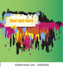 Vector Text Frame Dripping with Paint