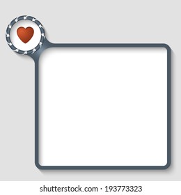 vector text frame with heart and arrows
