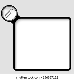 vector text frame with paper clip