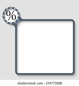 vector text frame with percent sign and arrows