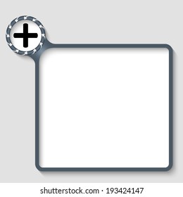 vector text frame with plus sign and arrows