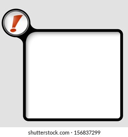 vector text frame with red exclamation mark