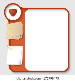 vector text frames for any text with two paper clips and heart