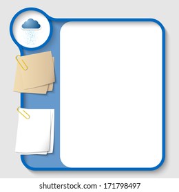 vector text frames for any text with two paper clips and cloud