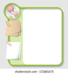 vector text frames for any text with two paper clips and flowers