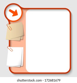 vector text frames for any text with two paper clips and arrow