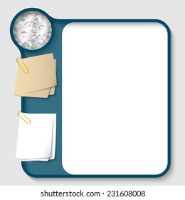 vector text frames for any text with two paper clips and cogwheels