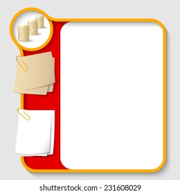vector text frames for any text with two paper clips and coin