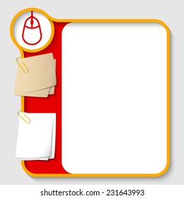 vector text frames for any text with two paper clips and mouse icon