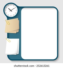 vector text frames for any text with two paper clips and watches