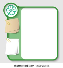 vector text frames for any text with two paper clips and cloverleaf