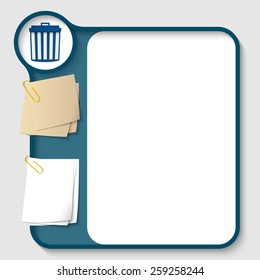 vector text frames for any text with two paper clips and trashcan