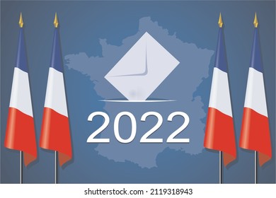 Vector with text for the French election 2022