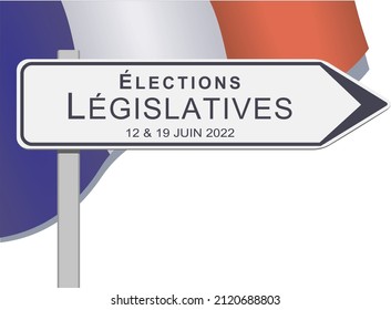 Vector with text for the French election 2022