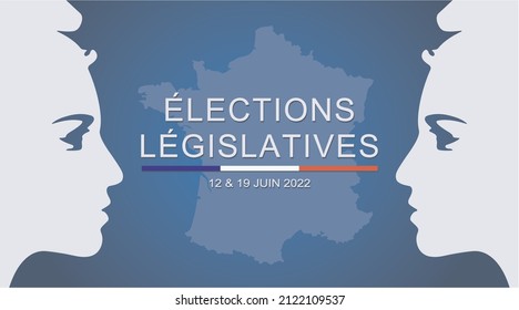 Vector con texto para las elecciones francesas de 2022