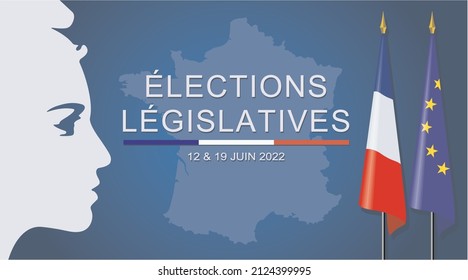 Vector con texto para las elecciones francesas de 2022